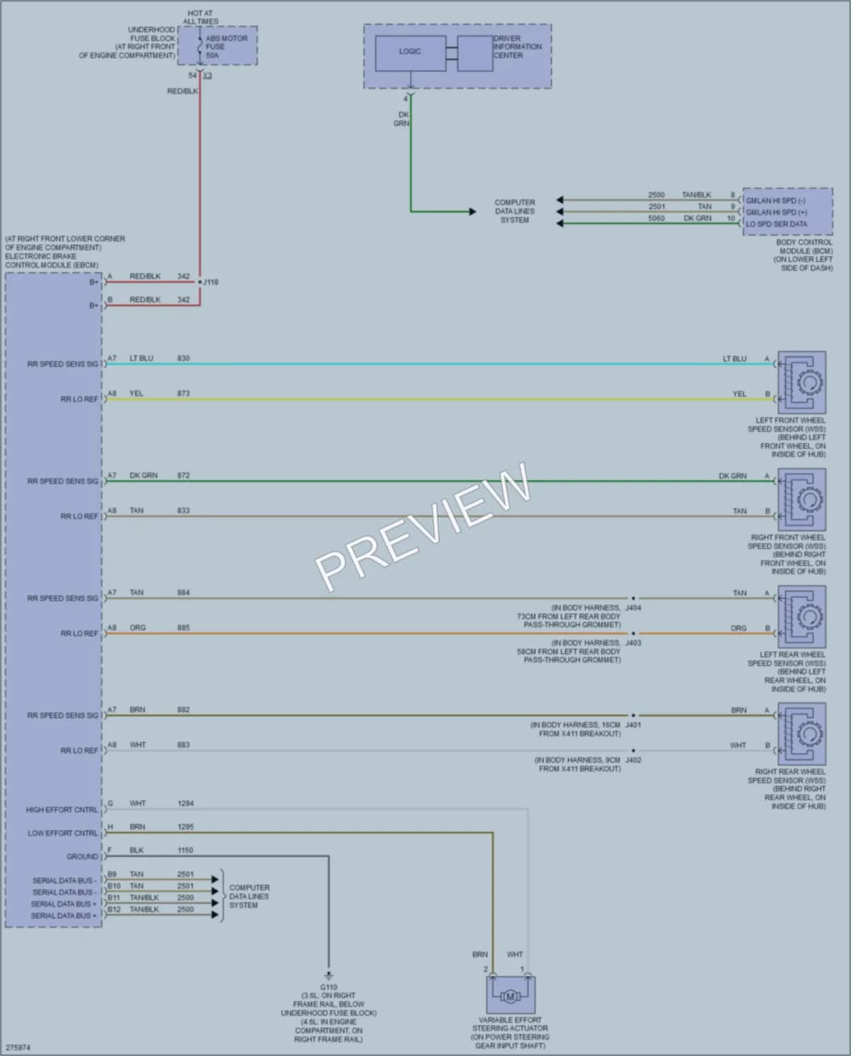 2008 Cadillac SRX Electronic Power Steering wiring diagram preview