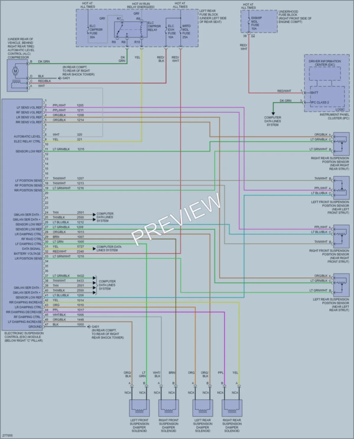2008 Cadillac STS Electronic Suspension wiring diagram preview