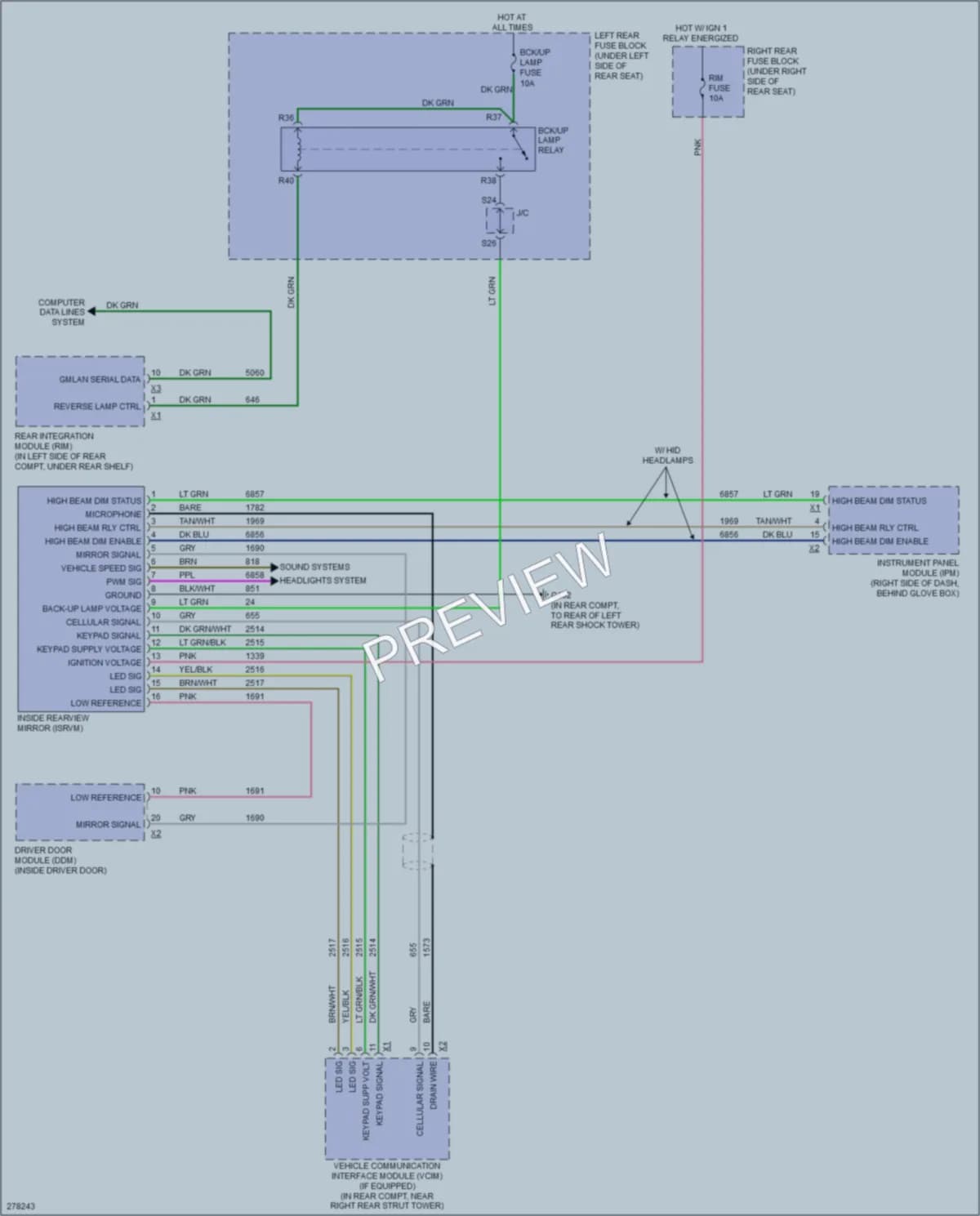 2008 Cadillac STS Power Mirrors wiring diagram preview