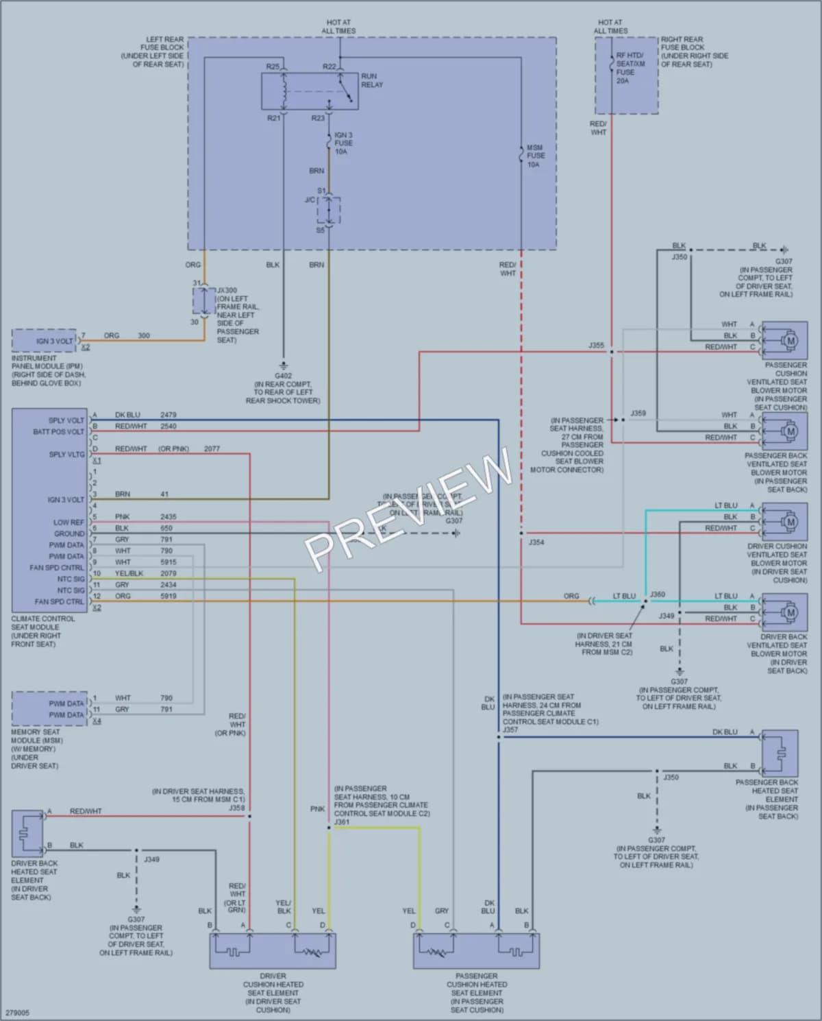 2008 Cadillac STS Power Seats wiring diagram preview