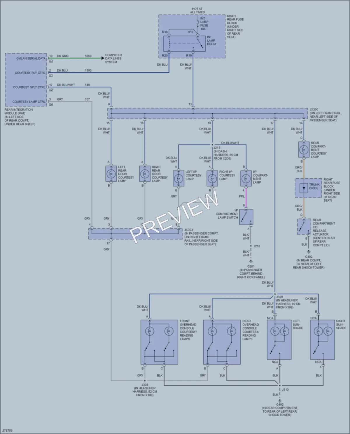 2008 Cadillac STSV Interior Lights wiring diagram preview