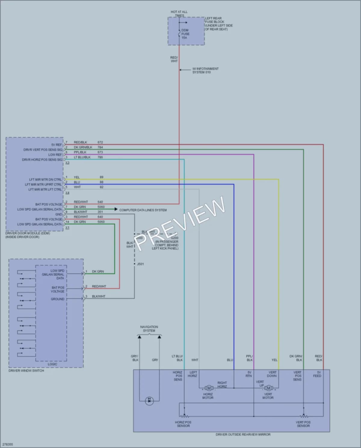2008 Cadillac STSV Memory Systems wiring diagram preview