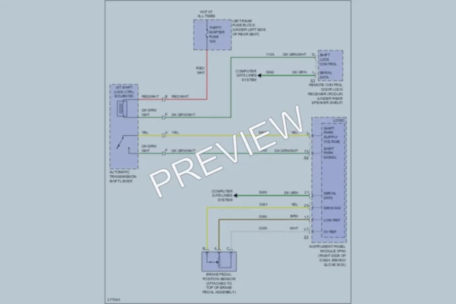 2008 Cadillac STSV Shift Interlock wiring diagram preview