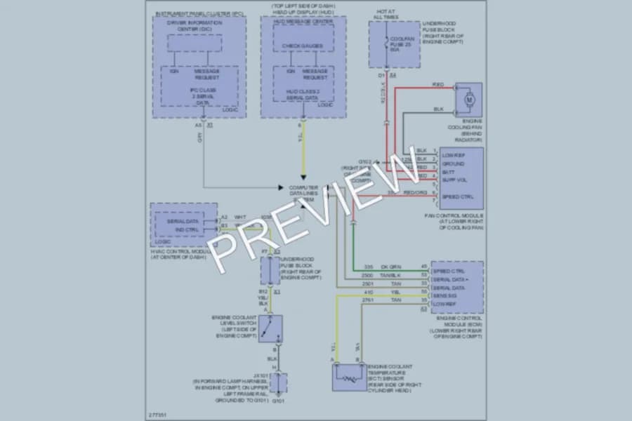 2008 Cadillac XLR Cooling Fan wiring diagram preview
