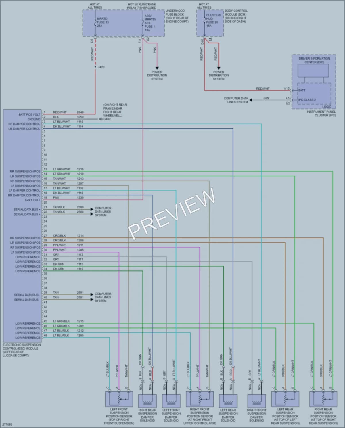 2008 Cadillac XLR Electronic Suspension wiring diagram preview