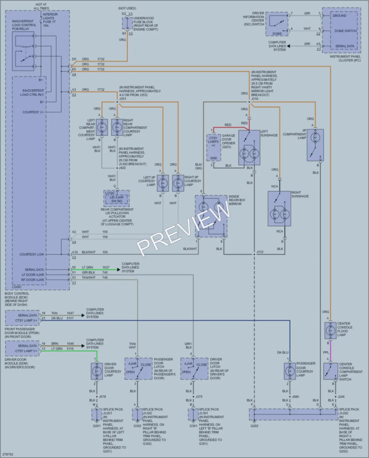2008 Cadillac XLR Interior Lights wiring diagram preview