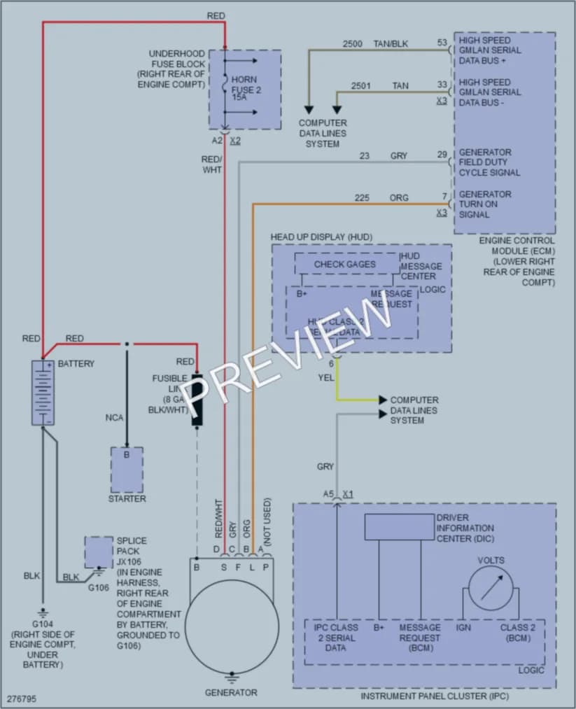 2008 Cadillac XLR Starting Charging wiring diagram preview