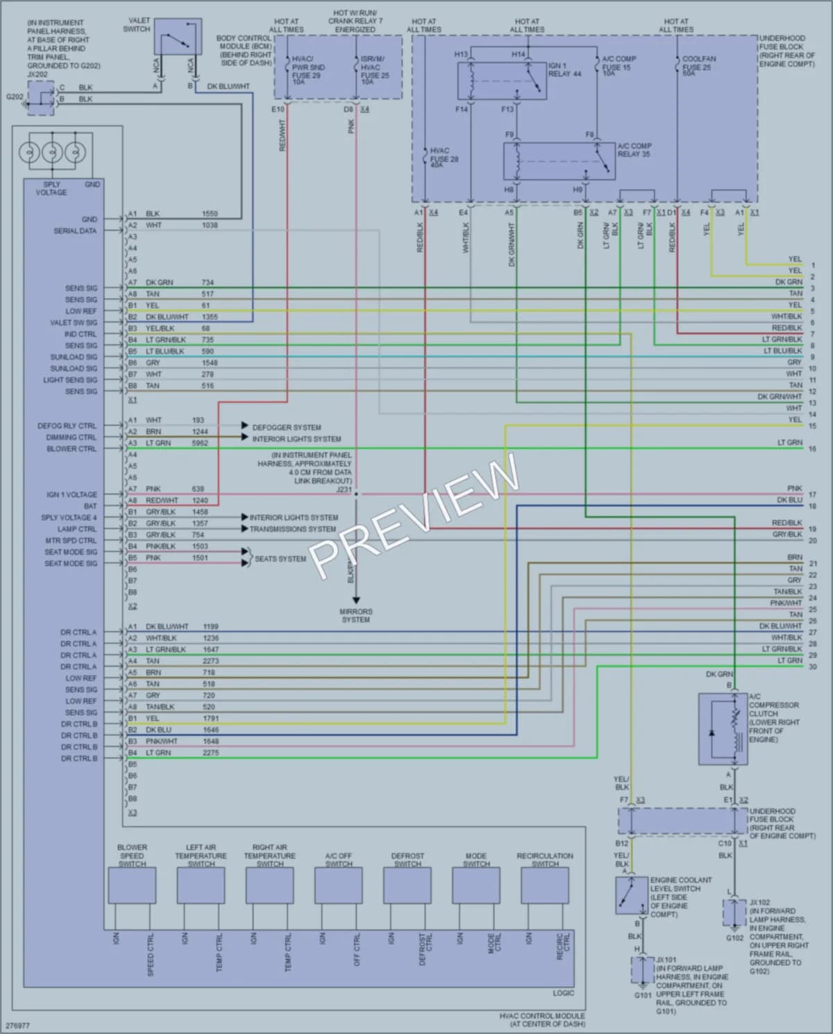 2008 Cadillac XLRV Air Conditioning wiring diagram preview