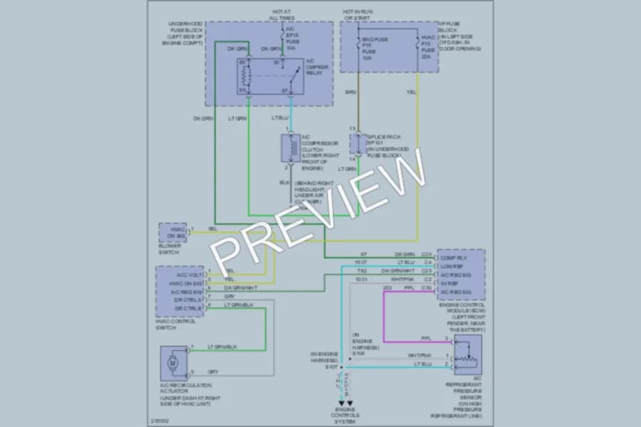 2008 Chevrolet Aveo Air Conditioning wiring diagram preview