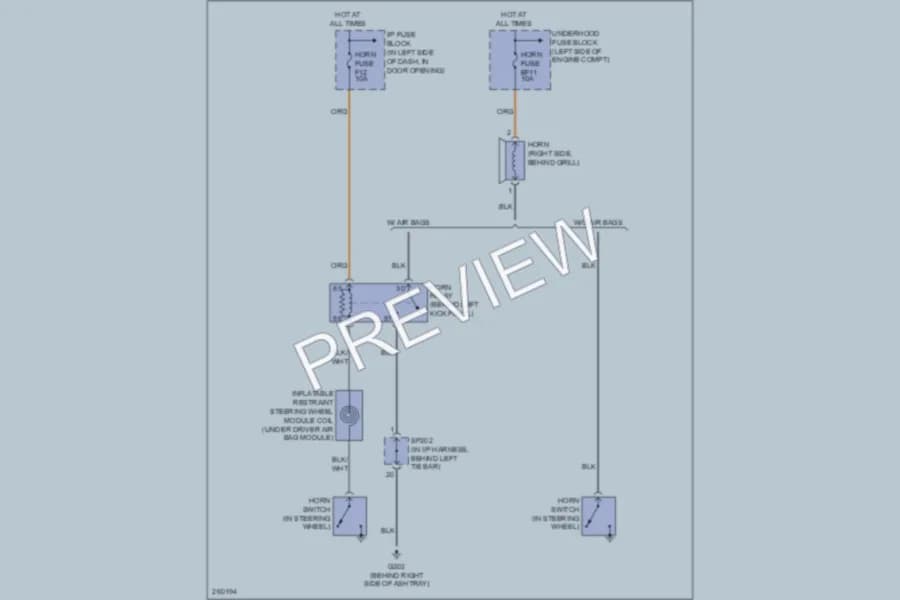 2008 Chevrolet Aveo5 Horn wiring diagram preview