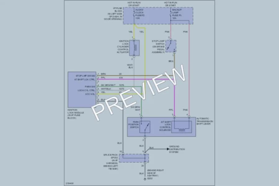 2008 Chevrolet Aveo5 Shift Interlock wiring diagram preview