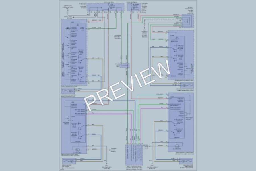2008 Chevrolet 1500 Power Windows wiring diagram preview with protected circuit layout