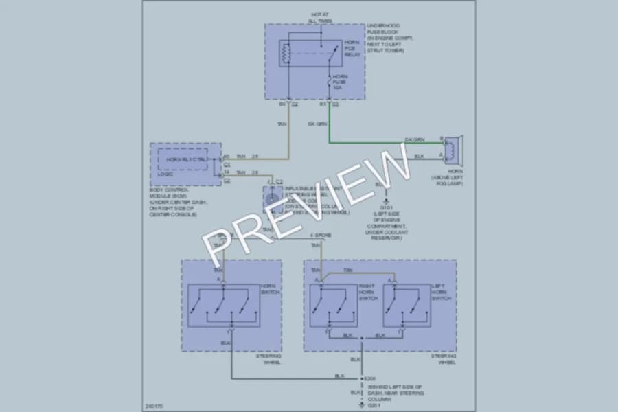 2008 Chevrolet Cobalt Horn wiring diagram preview