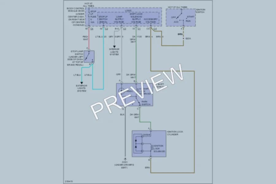 2008 Chevrolet Cobalt Shift Interlock wiring diagram preview