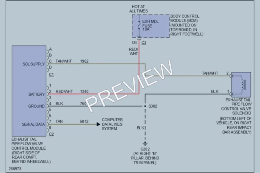 2008 Chevrolet Corvette Electronic Muffler wiring diagram preview