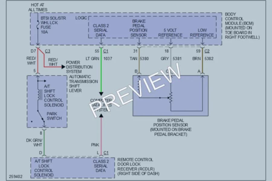 2008 Chevrolet Corvette Shift Interlock wiring diagram preview