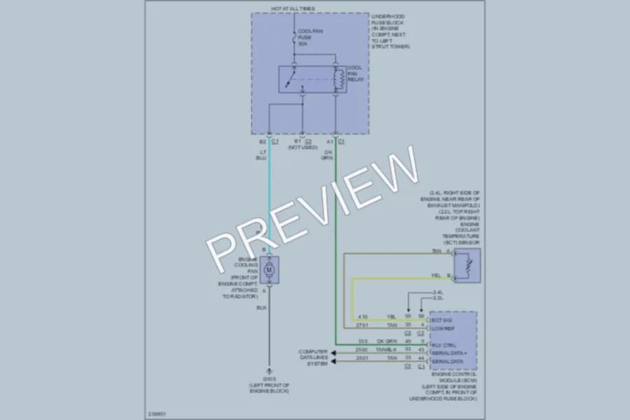 2008 Chevrolet HHR Cooling Fan wiring diagram preview