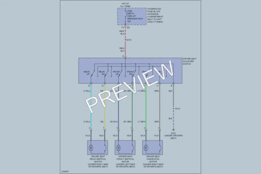 2008 Chevrolet HHR Power Seats wiring diagram preview