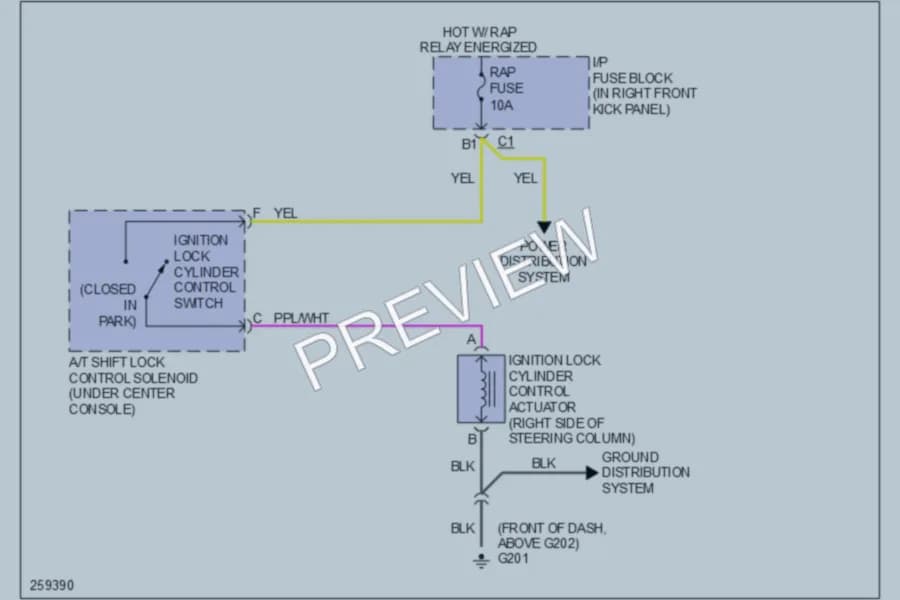 2008 Chevrolet Impala Shift Interlock wiring diagram preview