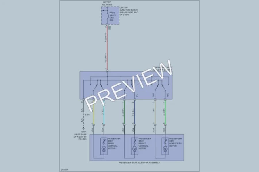 2008 Chevrolet K2500Suburban Power Seats wiring diagram preview