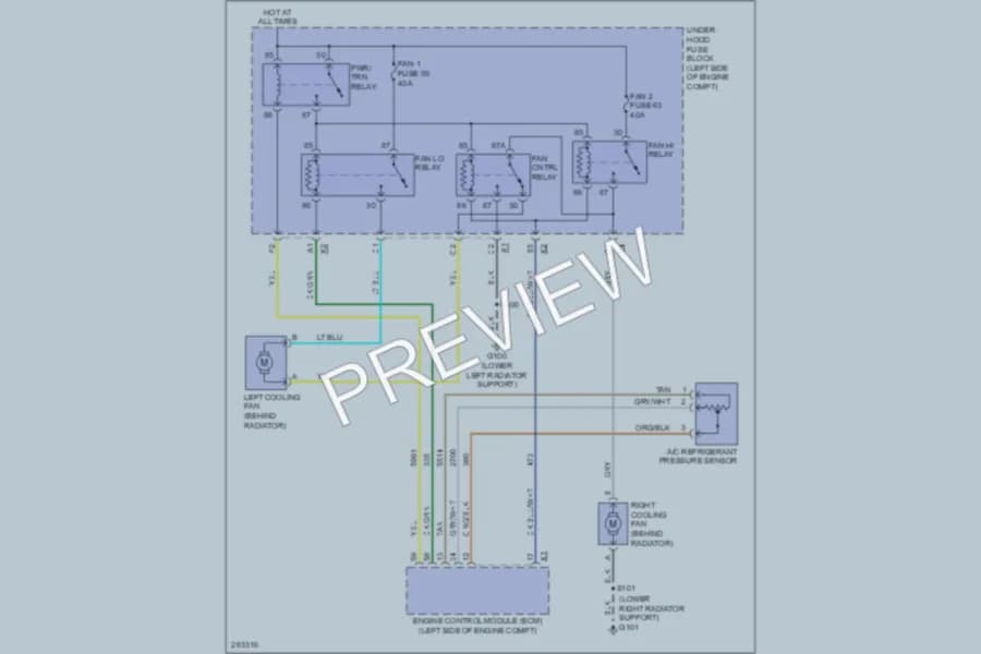 2008 Chevrolet Tahoe Cooling Fan wiring diagram preview