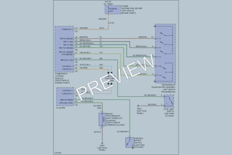 2008 Chrysler Aspen Shift Interlock wiring diagram preview