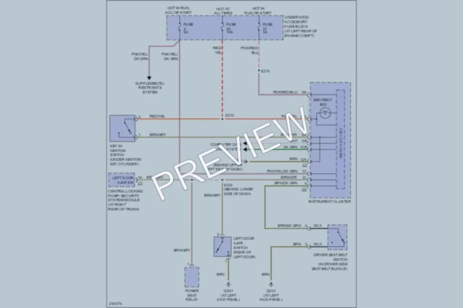 2008 Chrysler Crossfire Warning Systems wiring diagram preview