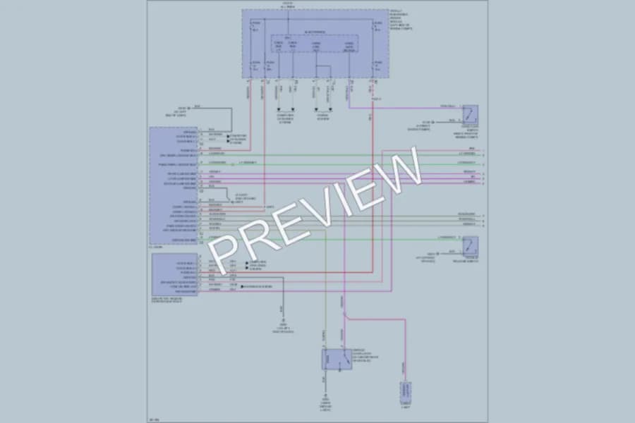 2008 Chrysler 2D Convertible Power Door Locks wiring diagram preview with protected circuit layout