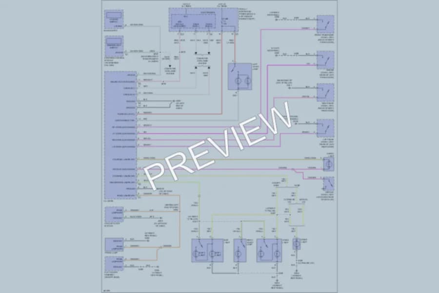 2008 Chrysler 4D Sedan Interior Lights wiring diagram preview with protected circuit layout