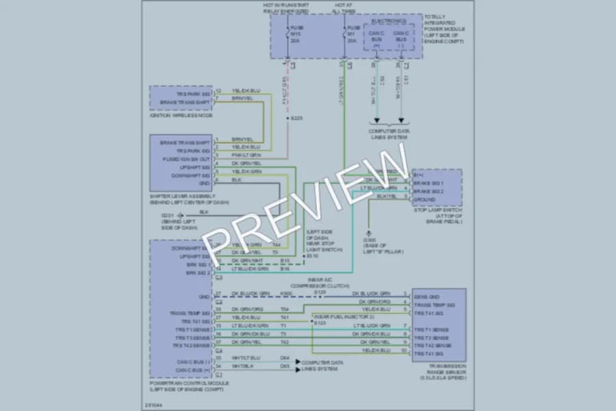 2008 Chrysler TownCountry Shift Interlock wiring diagram preview