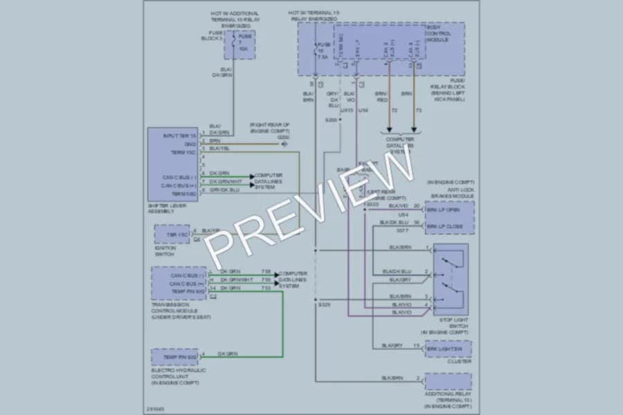 2008 Dodge 3500Sprinter Shift Interlock wiring diagram preview