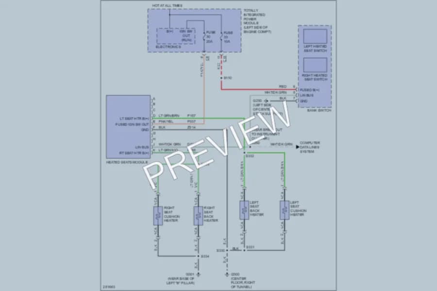 2008 Dodge Avenger Power Seats wiring diagram preview