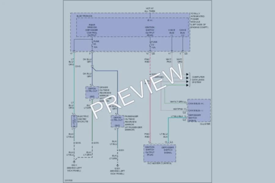 2008 Dodge Caliber Defoggers wiring diagram preview