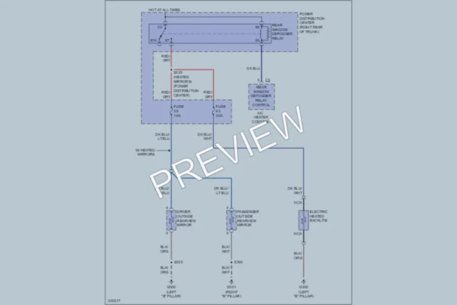 2008 Dodge Challenger Defoggers wiring diagram preview