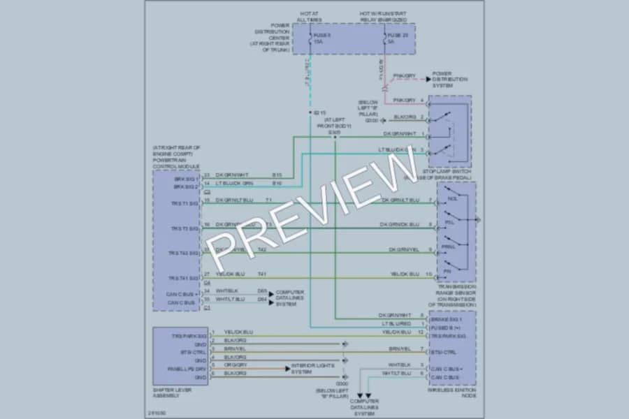 2008 Dodge Charger Shift Interlock wiring diagram preview
