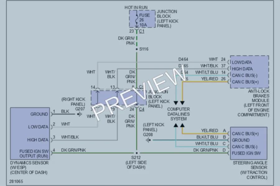 2008 Dodge Durango Electronic Power Steering wiring diagram preview