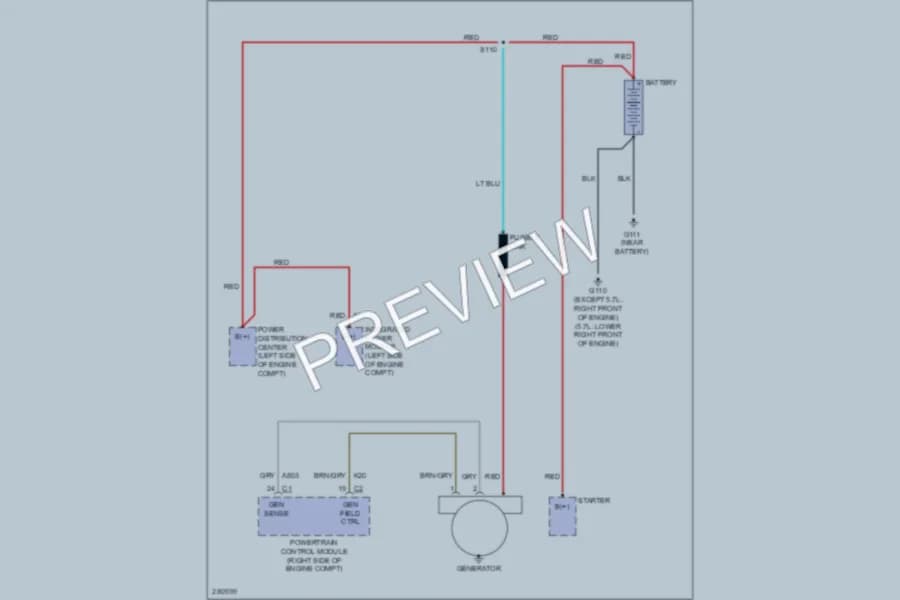 2008 Dodge Durango Starting Charging wiring diagram preview