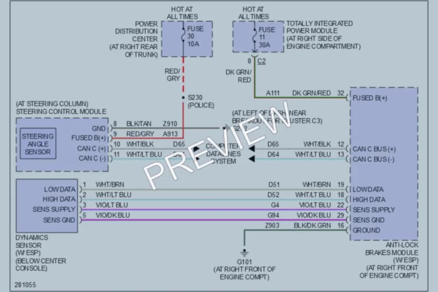 2008 Dodge Magnum Electronic Power Steering wiring diagram preview