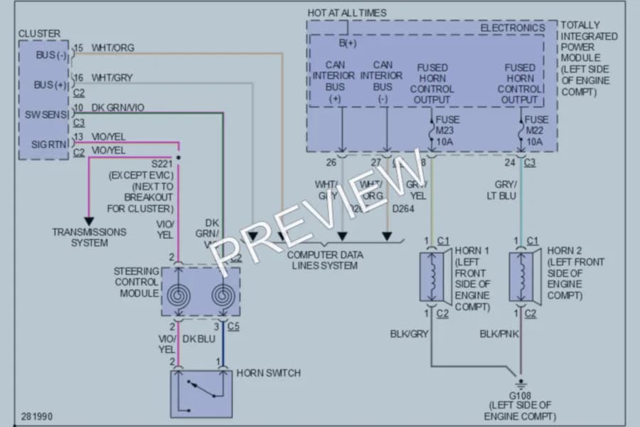 2008 Dodge Nitro Horn wiring diagram preview