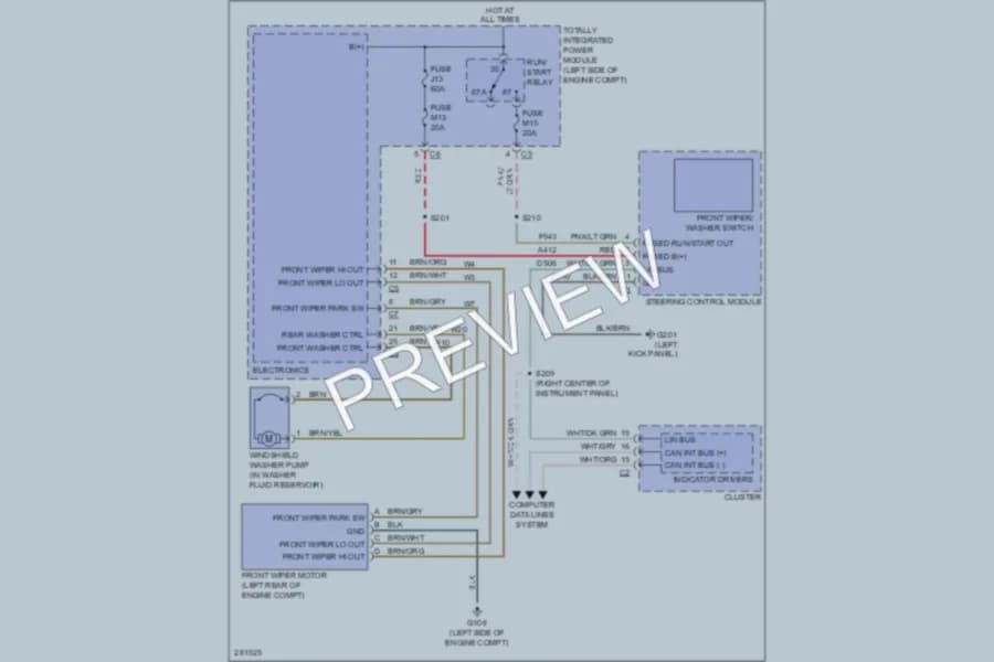 2008 Dodge Nitro Wiper Washer wiring diagram preview