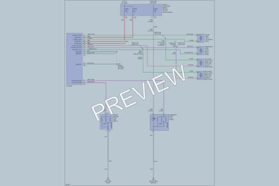 2008 Dodge R3500 Power Door Locks wiring diagram preview with protected circuit layout