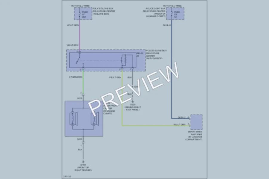 2008 Ford CrownVictoria Horn wiring diagram preview