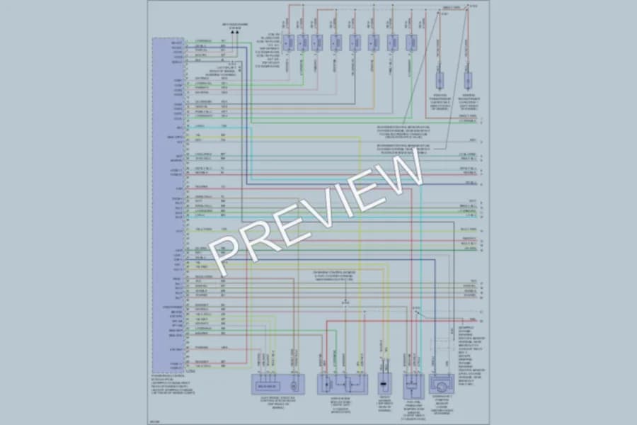2008 Ford E150 Engine Performance wiring diagram preview with protected circuit layout