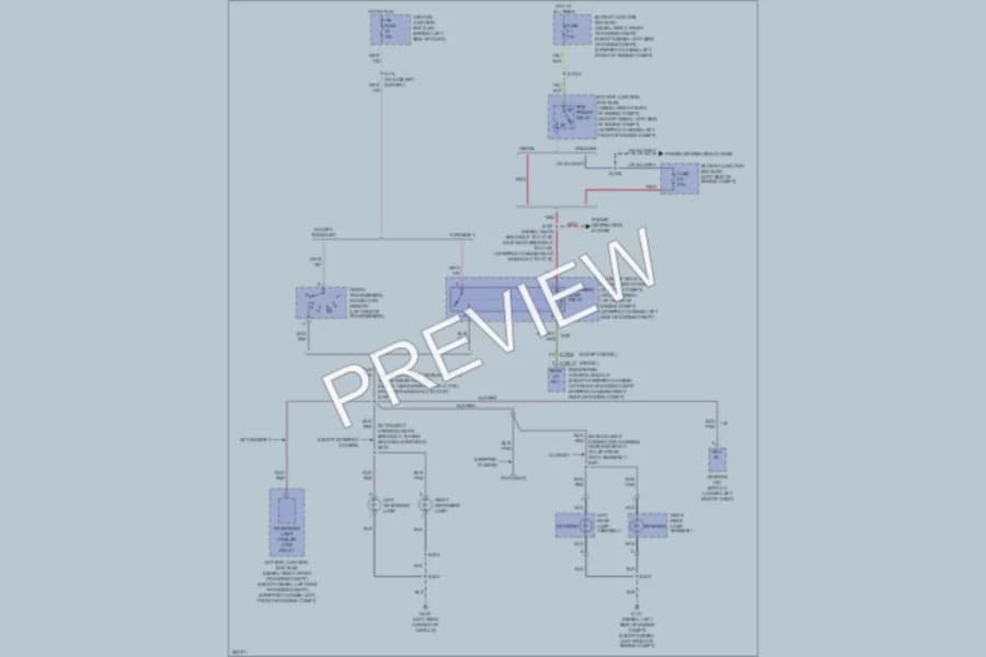 2008 Ford E150 Exterior Lights wiring diagram preview with protected circuit layout