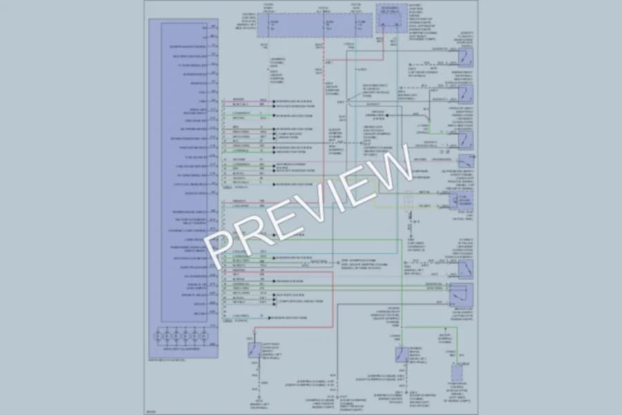 2008 Ford E150 Instrument Cluster wiring diagram preview with protected circuit layout