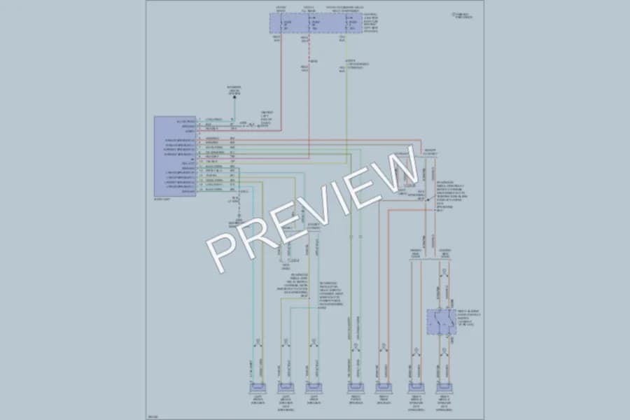 2008 Ford E350 Super Duty Radio wiring diagram preview with protected circuit layout