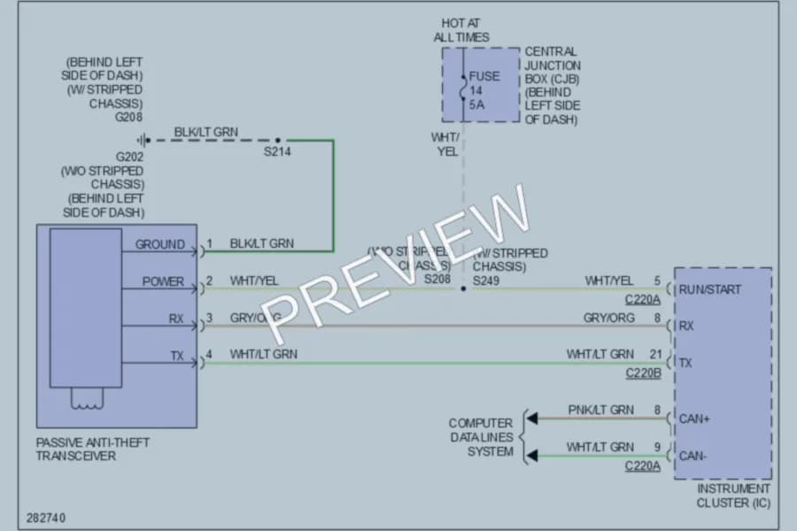 2008 Ford E450Econoline Anti Theft wiring diagram preview