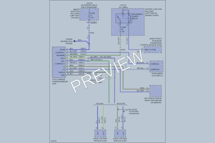 2008 Ford Edge Power Mirrors wiring diagram preview