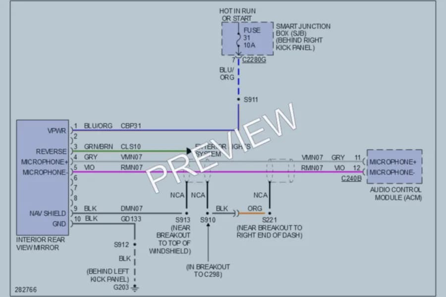 2008 Ford Expedition Power Mirrors wiring diagram preview