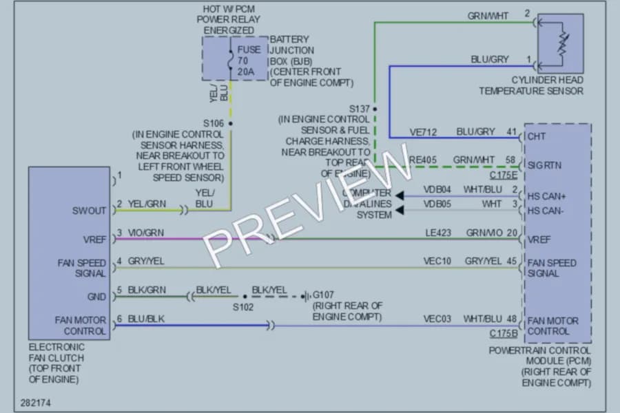 2008 Ford ExpeditionEL Cooling Fan wiring diagram preview